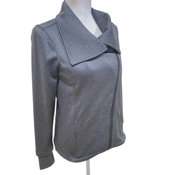 Head charcoal gray zip up big collar athletic jacket zippered pockets size small - Picture 3 of 11